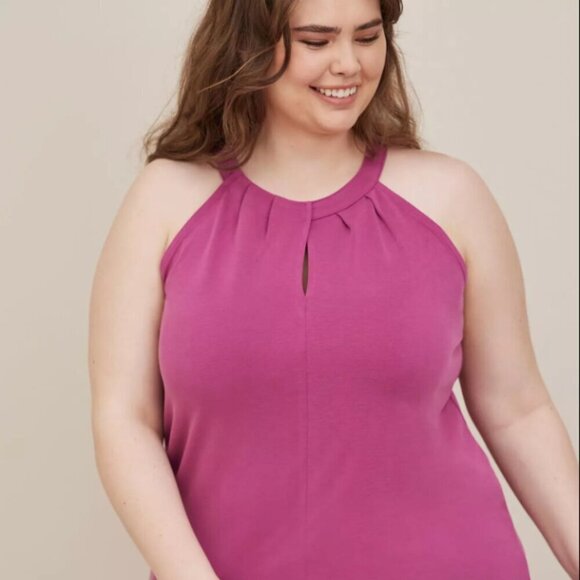 Torrid Knit Cupro High Neck Twist Top purple knit new nwt 2x 18 20 - Picture 2 of 11